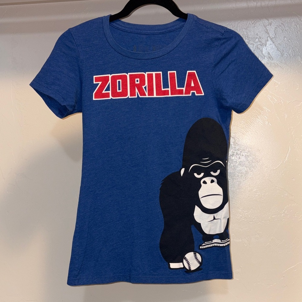 Blue Kids Graphic Tee - Gorilla Baseball Design